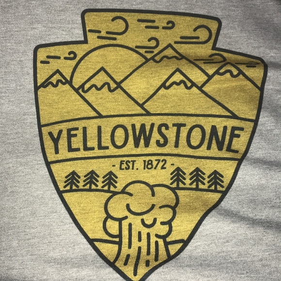 Yellowstone adult XL T-shirt grey yellow print - Picture 6 of 6